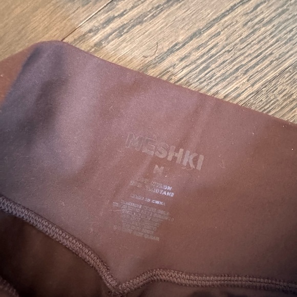 NWOT Meshki Brown Biker Shorts - Picture 2 of 3